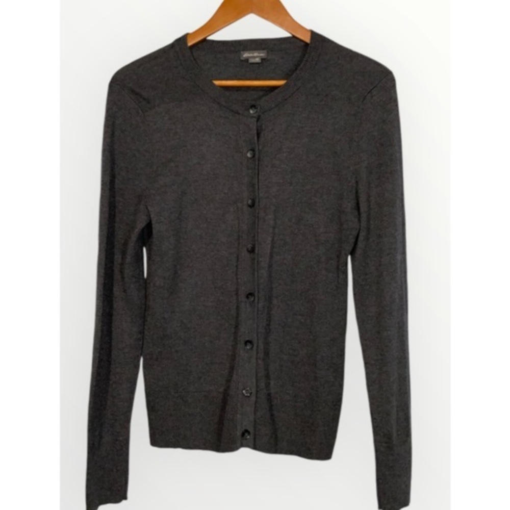 Eddie Bauer Lightweight Gray Button Front Sweater Casual Cardigan Business XS